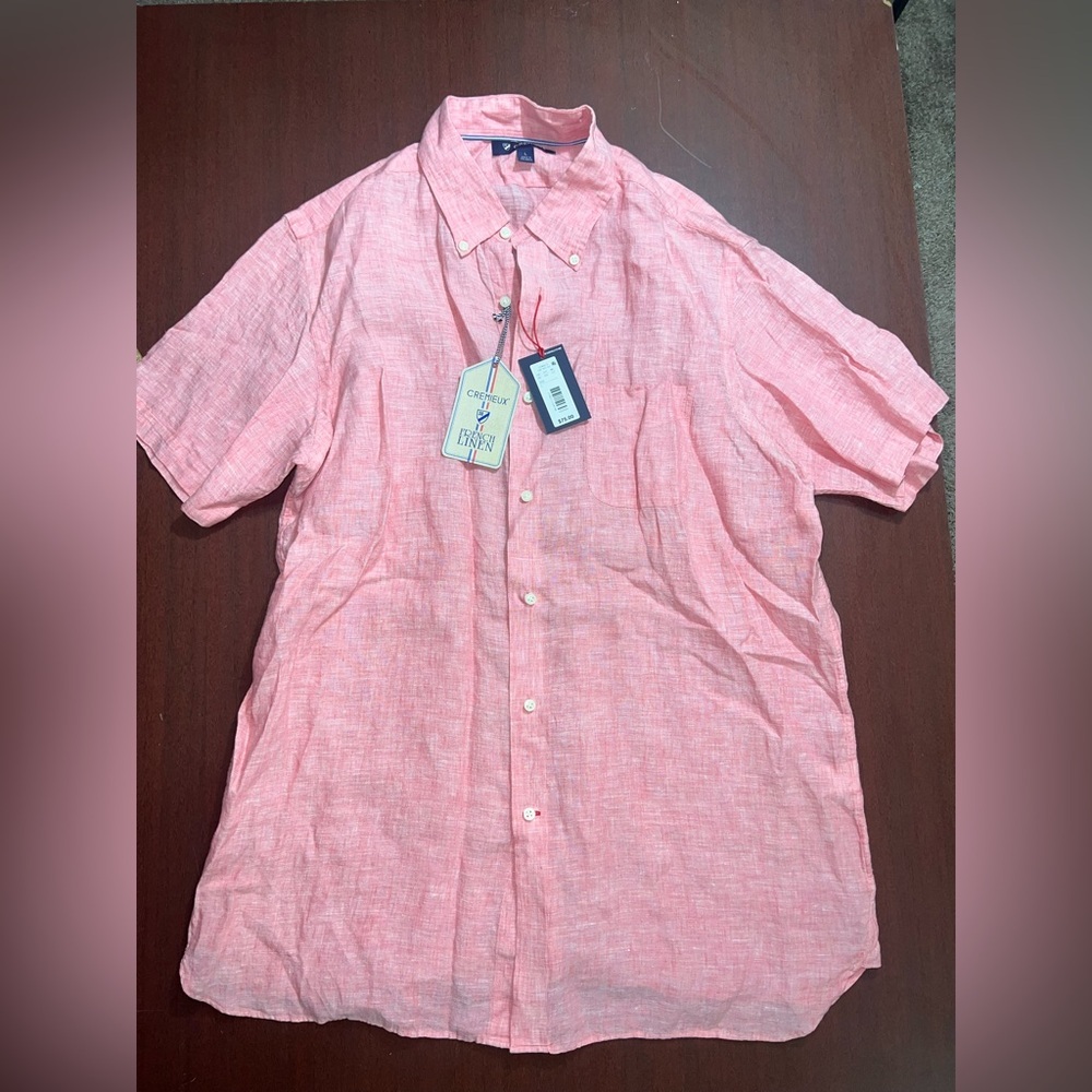 Daniel Cremieux Linen Coral Button Down Shirt